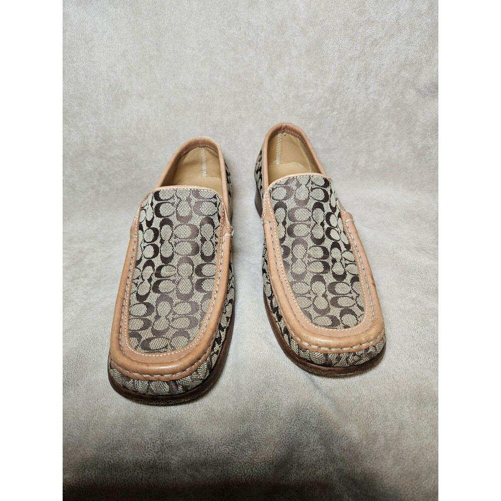 Coach Signature Jacquard Loafers in Brown and Tan - Picture 4 of 16
